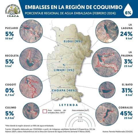 Estados de los embalses en la Región de Coquimbo es alarmante en el 2024